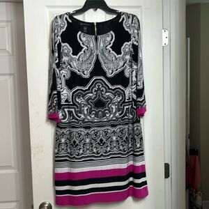 INC black and white paisley dress